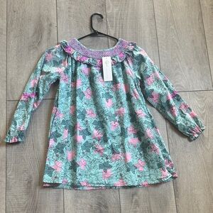 Peek Floral Long Sleeve Top - Pink and Green
